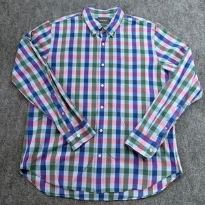 Bonobos Shirt Mens Extra Large Cornflower‎ Blue Plaid Slim Fit Button Down